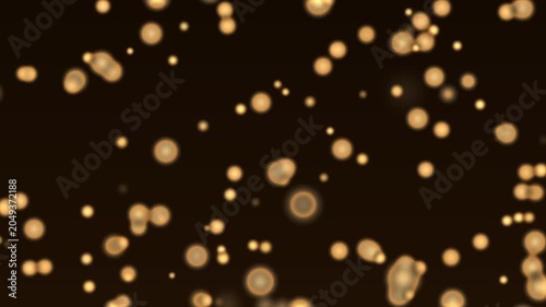Abstract gold motion with glowing light circles on dark background for dynamic backgrounds, motion graphics, energy, technology, and luxury themes.