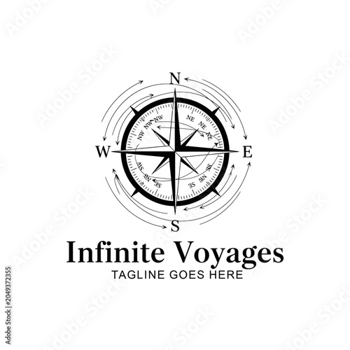 Fotografija Sophisticated navigational symbol representing exploration and travel, ideal for global logistics, tourism, or heritage brands