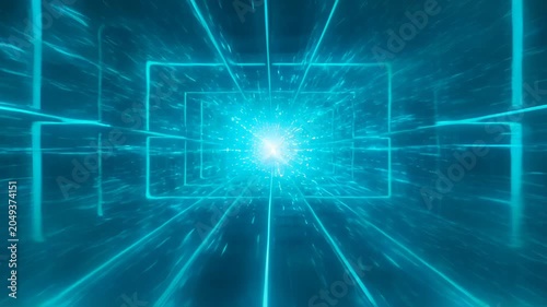 Digital abstract background with glowing cyan light and motion lines, futuristic technology design neon tunnel perspective, abstract background with glowing blue light and line glow for SEO friendly