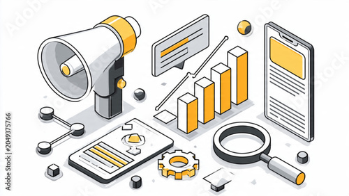 Digital Marketing Analytics Data Visualization and Devices.
