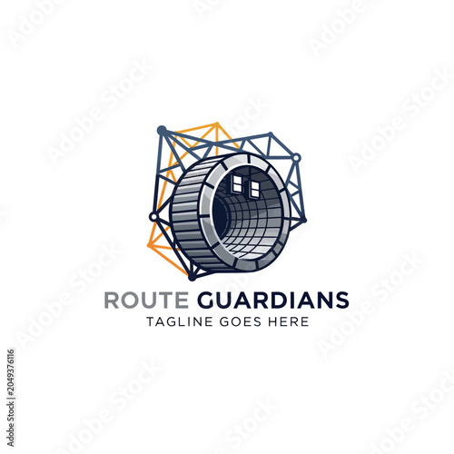 Φωτογραφία Structured logo design representing industrial infrastructure and engineering