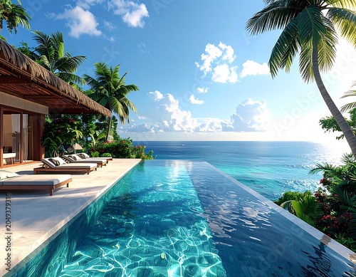 A serene infinity pool overlooking a turquoise ocean (74)
