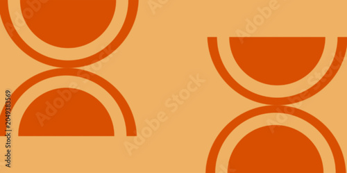 Cuadro en lienzo Minimalist Abstract Orange Semicircle Layout
