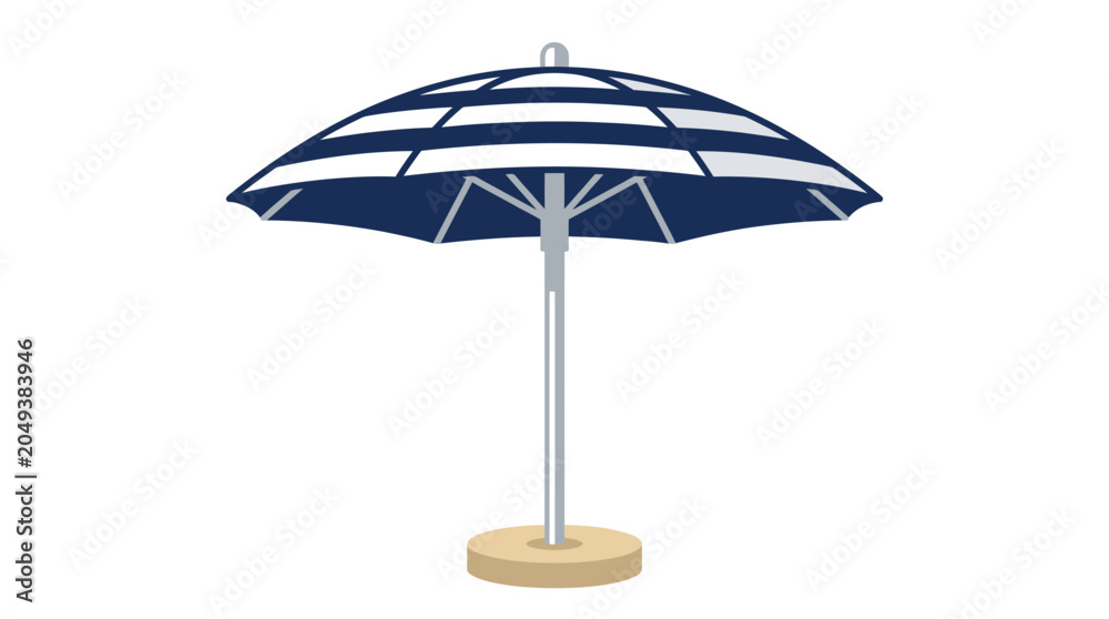 Fototapeta premium Beach Umbrella with Blue Canopy.