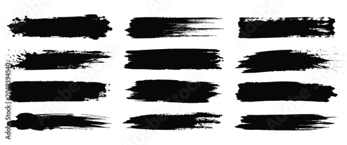 Foto Set of black frames made of torn paper with jagged edges