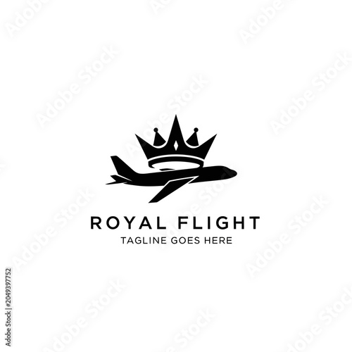 Represent elite luxury and executive travel services with this powerful and authoritative royal aviation logo.