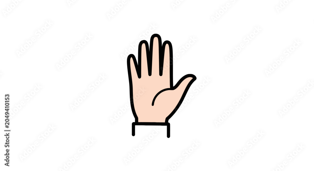 Fototapeta premium Human hand showing palm for stop gesture