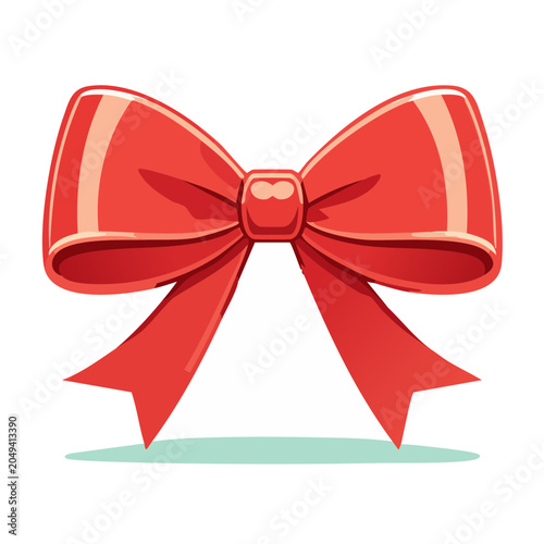 Red bow illustration on white background