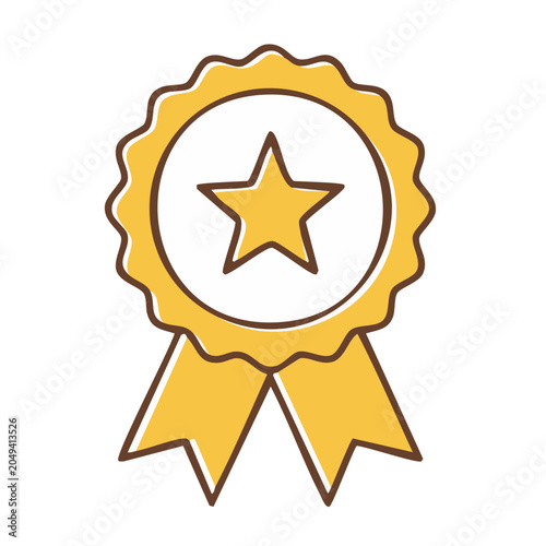 Yellow award ribbon with star icon