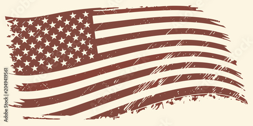 Rustic brown sepia american flag graphic featuring a distressed grunge aesthetic united states flag design element american distressed national abstract background creative patriotism