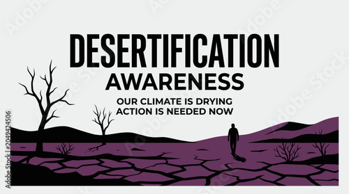 Konstfotografi Desertification Awareness: Climate Drying, Action Needed Now