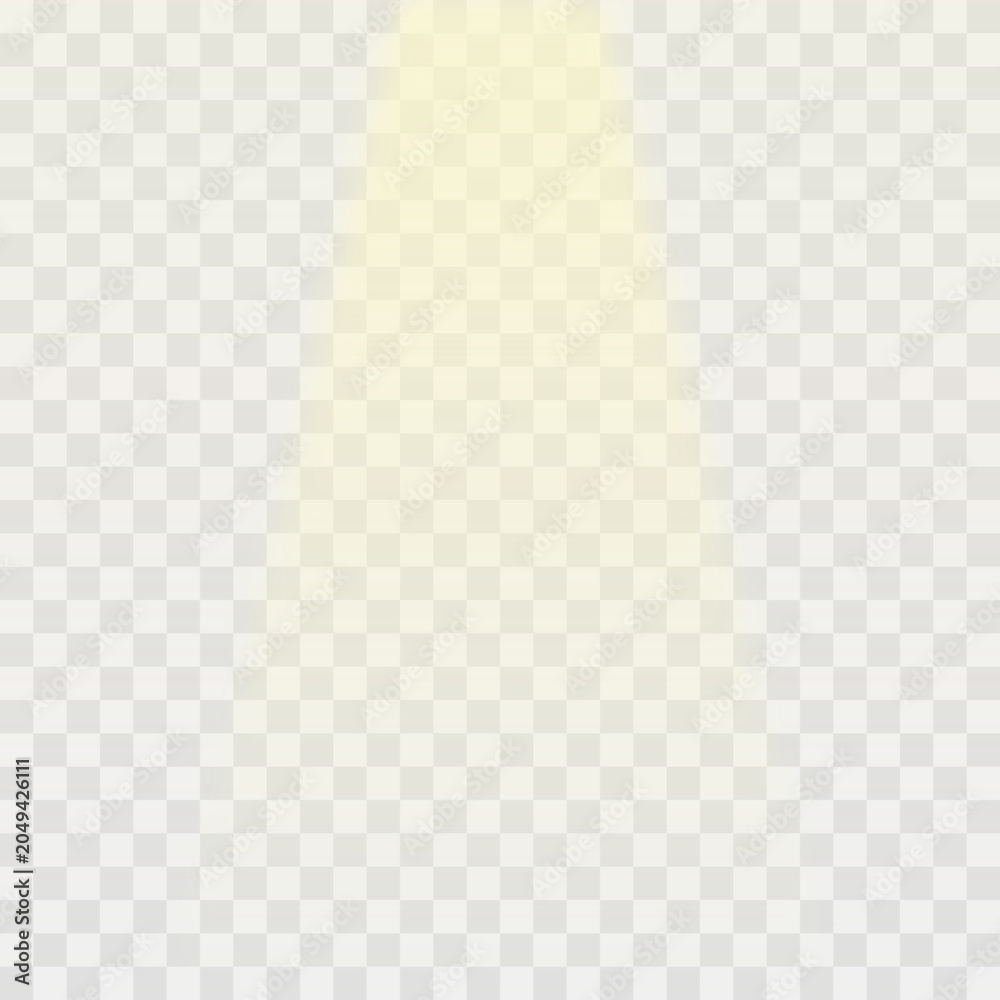Fototapeta premium Soft Yellow Light Glow on Transparent Checkerboard Background