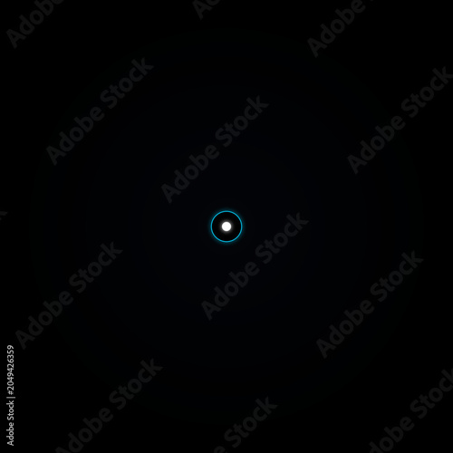 Abstract Minimalist Blue Circle Design on Black Background