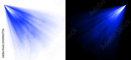 Canvastavla blue spotlight effect abstract beam isolated on transparent background bright light rays dark background stage illumination sharp focus science fiction glowing projection