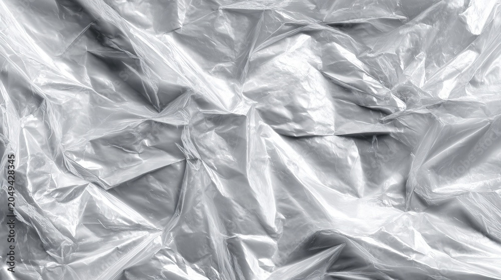 Obraz premium Transparent textured plastic packaging with overlay effect; polyethylene packaging material used for vinyl record or CD cases; shrunk plastic bag sleeves; packaging model illustration.