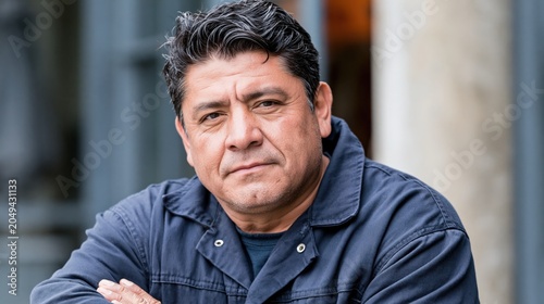 Men Mental Health Stigma Mexican Middle Aged Athletic Man Serious