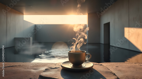 wellness ritual in a serene architectural space