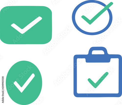 check mark iconCheck Mark Verification Icon Set Collection, Approved Tick Symbols Vector Pack