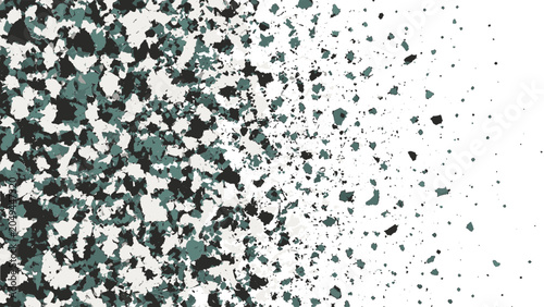 Abstract army navy green black and white resin epoxy floor design chip pattern similar to terrazzo style