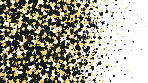 Abstract bright yellow black and white resin epoxy floor design chip pattern similar to terrazzo style