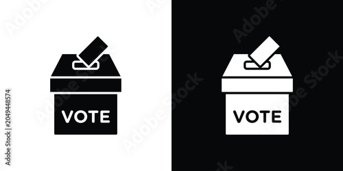 Billede på lærred Referendum icon clipart in black and white, best for apps and web