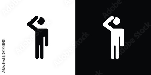 Bild auf Leinwand Salute icon clipart in black and white, best for apps and web