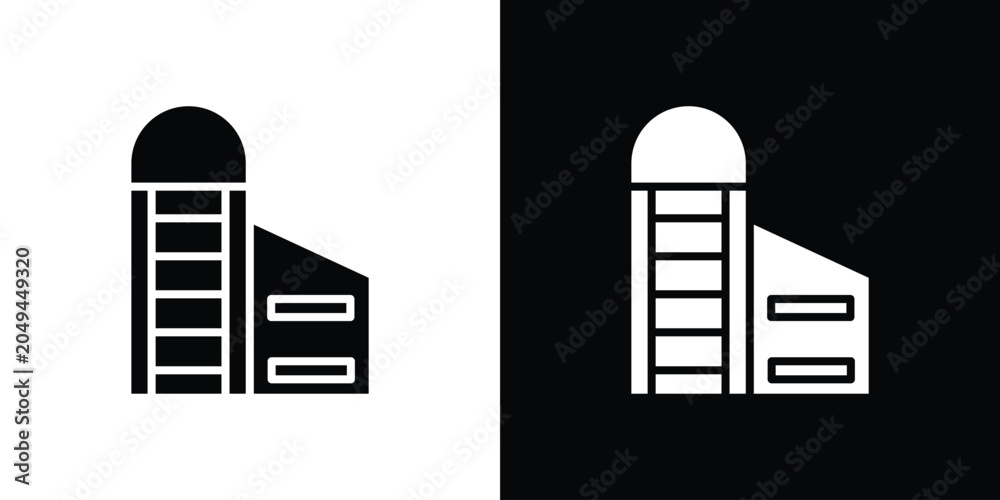 Obraz premium Silo icon clipart in black and white, best for apps and web