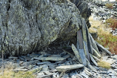 slate rock, in Valverde de los Aroyos, Spain