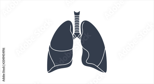 Bild auf Leinwand Human Lungs Anatomy Illustration Medical Science Symbol.