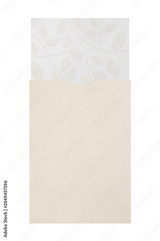 Fototapeta premium Floral card png beige envelope sticker, transparent background