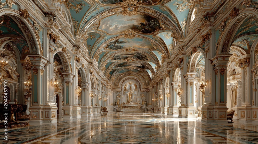 Obraz premium grand baroque palace interior with ornate details