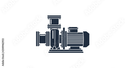 Industrial Electric Motor Driven Water Pump Icon.