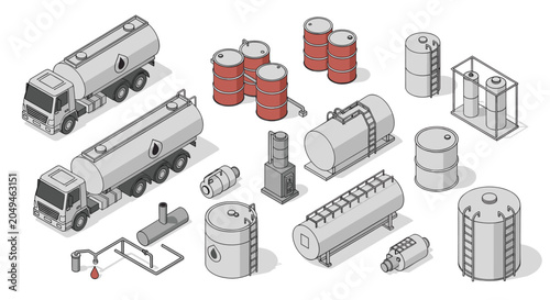Industrial Storage Tanks and Transportation Vehicles Collection.