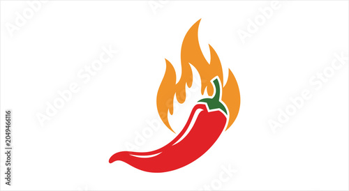 Red chili pepper on fire symbol.