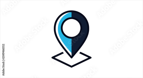 Stylized Map Pin Icon Representing Location and Navigation.