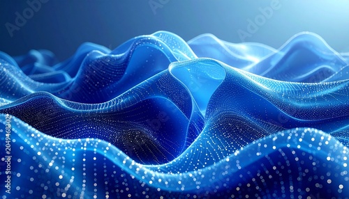 Blue mesh gradient abstraction, luminous flowing transitions, corporate technology atmosphere background