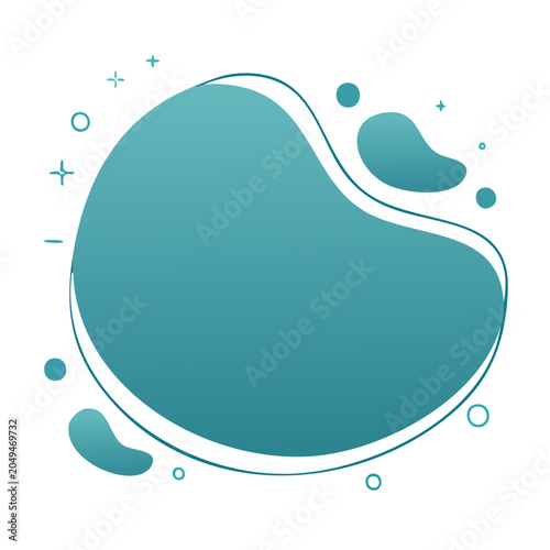 Abstract fluid shape with gradient and decorative elements