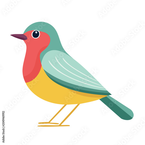 Flat design illustration of a cute bird