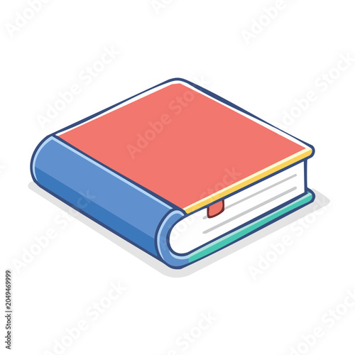 Isometric flat design illustration of a closed book
