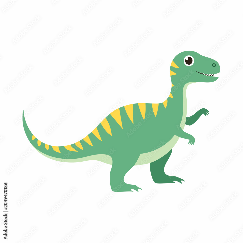 Fototapeta premium Cute Green Dinosaur Illustration