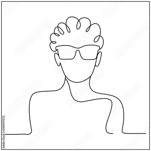 Man Sunglasses Fashion Line Art
