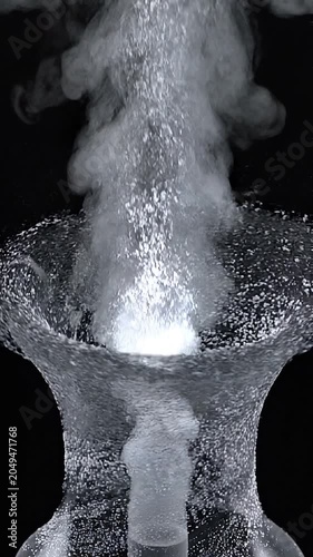Abstract charcoal and white micro bubble pore purifying vortex loop / 毛穴の汚れを吸着・洗浄する炭成分と白気泡のクレンジング抽象ループ2