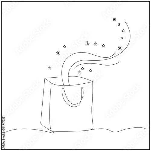 Magical Gift Moment Line Art

