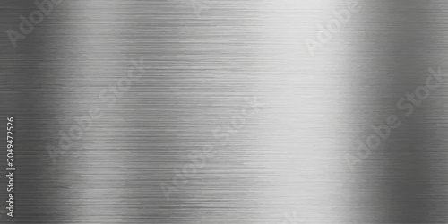 Obraz na płótnie Medium-dark brushed silver metallic background with upper band and lower-center