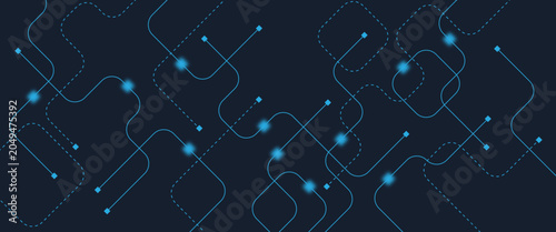 Bilde på lerret Abstract digital AI circuit board background with tech icons