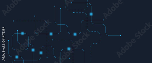 Canvastavla Abstract digital AI circuit board background with tech icons