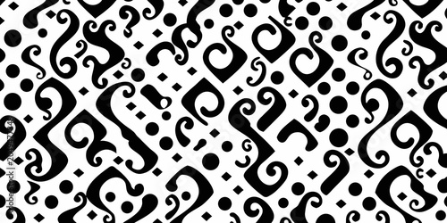 Photos Question Mark Pattern A Repeating Black And White Vector Design