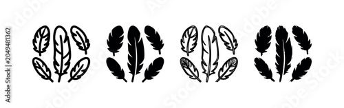 фотографія Feather arrangement icons
