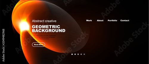 Valokuva Dynamic orange swirl dominates dark background