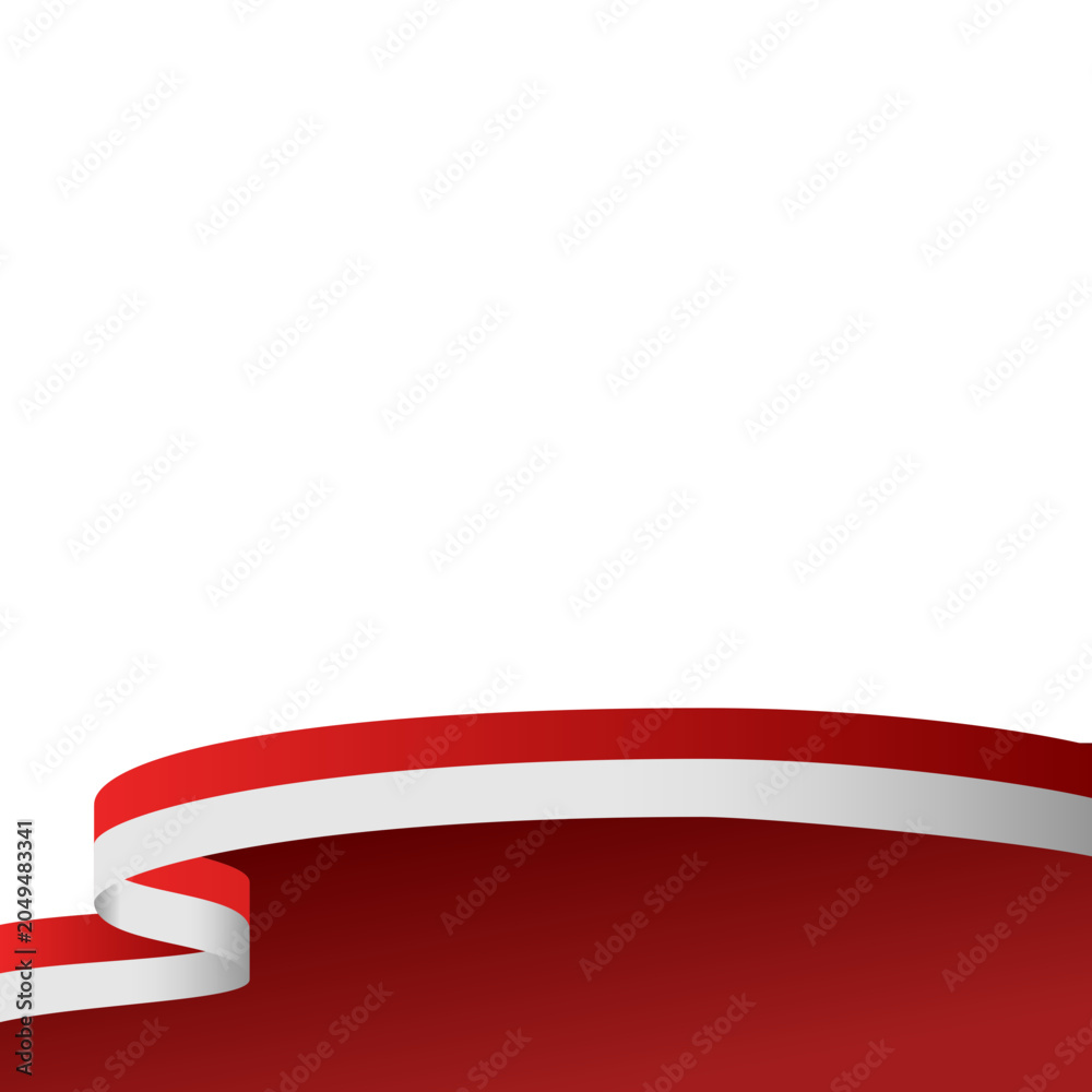Obraz premium Modern Wavy Indonesian Flag Border Decoration